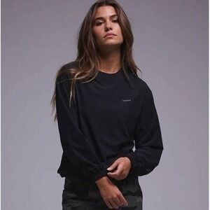 TENORE Woven Pullover Crew – Black ''NEW WITH TAGS''